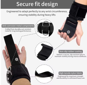 Correas de Muñeca Ajustables de Neopreno para Levantamiento de Pesas, con Protección para las Palmas, Cierre de Gancho y Bucle, Soporte de Agarre para Entrenamiento de Fuerza y Gimnasio - Product Image 2