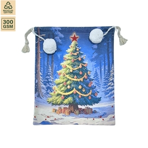 300 GSM Non Laminated Cotton <b>Canvas</b> <b>Drawstring</b> Gift <b>Bag</b> Gift Packaging 53x78 cm Flat Custom Logo Wholesale OEM Model SS195 - Product Image 4