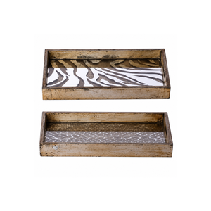 Juego de bandejas decorativas de madera Art Deco de lujo Maximus International |   Organizador de Mesa de Centro Moderno, Decoración Multifuncional - Product Image 3