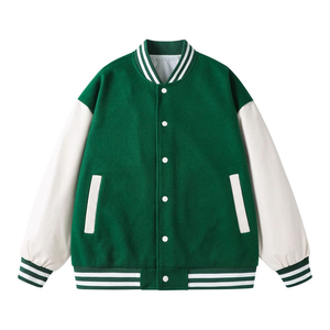 Custom Wool Varsity <b>Jacket</b> With Faux Leather Sleeves Wholesale Vegan Letterman <b>Jacket</b> Factory Supplier - Product Image 2