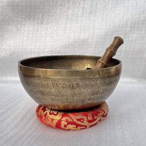 Cuenco tibetano de bronce hecho a mano de alta calidad, personalizado, de aleación metálica, para meditación, sonido, martillado a mano, fabricante. - Product Image 2