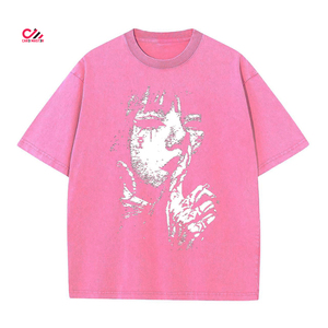 T-shirt gris oversize pour homme CARE MASTER avec impression photo blanche, col rond, manches courtes, style streetwear, en jersey de coton - Product Image 5