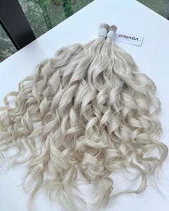 Extensions de cheveux en vrac au prix de gros, fortes et soyeuses, à double noyade, 100 grammes, couleurs claires, 32 pouces - Product Image 6