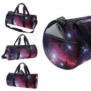 Unisex Space Theme Duffle <b>Bag</b> Oval Shape Zipper Closure Multiple <b>Compartments</b> Water Resistant 20 36L Large Capacity Travel Carry - Product Image 4