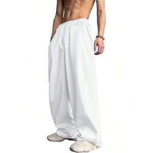 Pantalon Harem Rouge Homme – Taille Élastique avec Cordon de Serrage, Coton Décontracté, Poches Latérales, Respirant, Léger, Style Été, Coupe Droite - Product Image 2