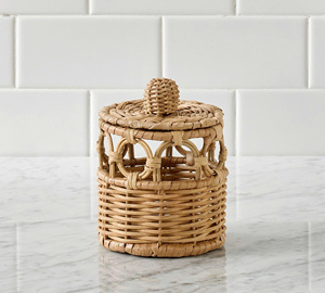 Juego de Accesorios de Baño de Ratán Natural, Caja de Pañuelos de Mimbre Tejida a Mano, Dispensador de Jabón y Bandeja para Hotel y Spa - Product Image 6