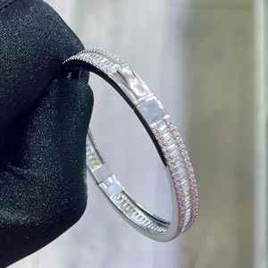 Bracelet jonc unisexe classique et tendance, diamant Moissanite couleur D VVS, plaqué or, argent 925, passe le testeur de diamant Dvars Diamond - Product Image 3
