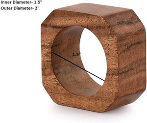 Anneaux de serviette en bois faits à la main, économiques, pour la décoration de table et les événements - Product Image 5