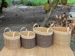 Panier de rangement en bambou tressé en forme d'animal créatif avec couvercle, design mignon dinosaure cheval, organisateur de jouets pour enfants, décoration artisanale pour la maison - Product Image 5