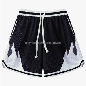 Shorts de basketball personnalisés de haute qualité à prix abordable avec logo brodé, shorts de basketball en mesh tendance pour hommes, shorts de basketball pour femmes - Product Image 5