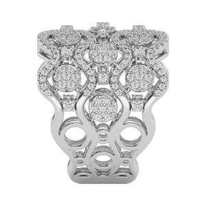Luxury Geometric Diamond <b>Cuff</b> <b>Bracelet</b> Women's 925 <b>Silver</b> Round Brilliant Cut Party Jewelry - Product Image 2