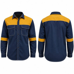Heavy Duty Flame Resistant Cotton Wholesale FR Workout Wear <b>Welding</b> <b>Shirts</b> Long Sleeves Waterproof Acidproof Plus Size - Product Image 1