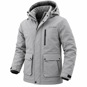 Chaqueta Parka de Invierno para Hombre, con Cierre, Color Sólido, Relleno de Algodón, Estilo Casual, Tallas Grandes, OEM, Resistente al Viento - Product Image 4