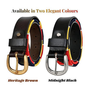 Ceinture de sport équestre en cuir PU personnalisée, broderie argentine, ceinture en cuir William Polo pour hommes - Product Image 3