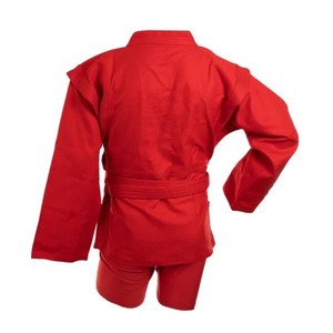 Red Sambo Uniform Adult Martial Arts Wear Fitted/Regular Fit 450g Cotton Gi Set for Men Durable Quick-Dry Breathable Plain Dyed - Product Image 1
