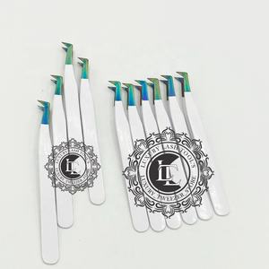 Pince à épiler d'extension de cils en acier inoxydable durable de haute qualité Rainbow Point revêtement en poudre blanche Shot Boot Private Label - Product Image 6