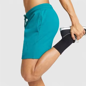 Shorts Bermuda en coton uni pour homme avec cordon de serrage à la taille et logo imprimé sur le devant, style décontracté, tissu respirant - Product Image 3