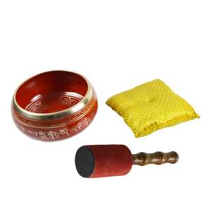 Bol chantant décoratif en métal pour la guérison corporelle et la méditation, fabriqué en Inde, style tibétain - Product Image 6