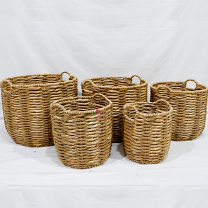 Eco Friendly Water Hyacinth Woven Multifunctional <b>Storage</b> Baskets Handmade Organizer for <b>Storage</b> - Product Image 4