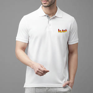 New ArticMen's White Short Sleeve Turn Collar for <b>Shirt</b> Front <b>Flame</b> Customized Print Regular Fit Casual Cotton Jersey - Product Image 4