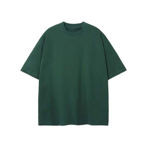 Camiseta de algodón extragrande para hombre, cuello redondo, manga corta, color liso, tejido de punto, estilo casual urbano - Product Image 3