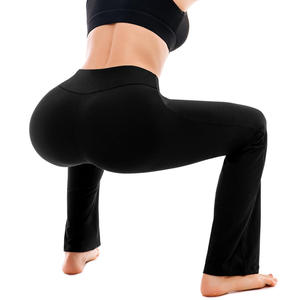 Leggings évasés pour femme, très demandés, pour le yoga, la course, l'entraînement et la gym, taille mi-haute, 100% nylon, coupe-vent, avec cordon de serrage - Product Image 3