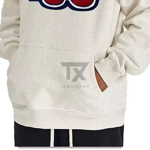 OEM Factory Price Winter Pullover Fleece Kangaroo Pocket Drawstrings <b>Men's</b> Hoodies Hip Hop <b>Jumper</b> <b>Chenille</b> Embroidery Hoodie - Product Image 5