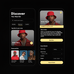 Diseño y Desarrollo de Interfaz de Usuario (UI) y Experiencia de Usuario (UX) para Aplicaciones de Reserva de DJ Personalizadas - Product Image 6