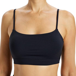 Chic Black Spaghetti Strap Sports <b>Bra</b> For Women Thin Strap Padded Fitness Yoga <b>Bra</b> <b>Low</b> <b>Cut</b> Sexy Gym Running Activewear Top - Product Image 1