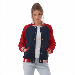 Blousons Bomber Personnalisés Style Baseball pour Femmes, Vestes Universitaires Varsity, Blousons Varsity à Col Rond Vides pour Femmes - Product Image 2