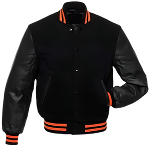 Blouson Bomber Streetwear Élégant, Design Varsity Exclusif, Manches en Laine Personnalisées, Fermeture Éclair, Corps en Toile, Col Géométrique - Product Image 1