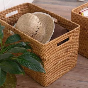 Vietnamese Handicraft Rattan <b>Basket</b> Natural Woven Wicker Storage <b>Basket</b> with Lid Home Organization Laundry <b>Basket</b> - Product Image 2