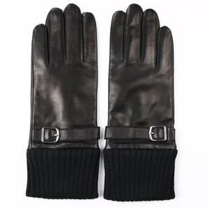 Leather Full Finger Racing Gloves With Knuckle Protection Thermal Insulated Winter Outdoor Unisex Black - Product Image 4