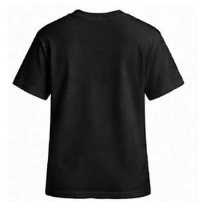 T-shirt décontracté pour femme en jersey 100 % coton noir à imprimé floral, col rond, manches courtes, respirant, coupe classique, printemps-été - Product Image 3
