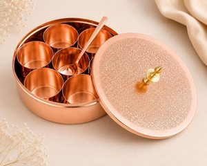 Pure Copper Vintage Design Handmade Dishwasher Safe Lid <b>Kitchen</b> Storage <b>Caddy</b> for Tea Coffee Sugar Spice Dry Fruit Pantry Use - Product Image 3