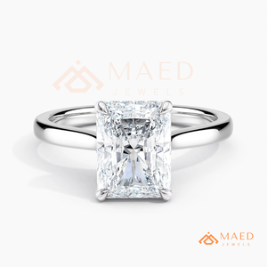 Moissanite Radiant <b>Solitaire</b> <b>Ring</b> for Women <b>Silver</b> Tone Engagement Anniversary Jewelry Elegant Daily Style - Product Image 5