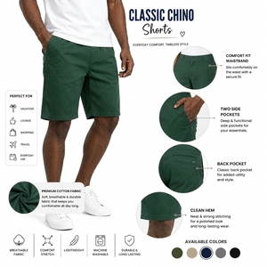 Men Cotton <b>Shorts</b> Premium Soft Breathable Lightweight Summer Beach Gym Casual Running Fitness Elastic Waist Pocket Wear - Product Image 6