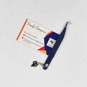 Pinzas para Pestañas de Acero Inoxidable de 90 Grados con Dientes, Agarre de Diamante Negro Mate, para Extensión de Volumen, Marca Privada - Product Image 6