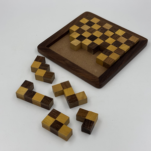 Rompecabezas de Bloques de Madera de Palisandro Indio Hecho a Mano |   Juego de mesa decorativo, decoración para mesa, rompecabezas de madera, juguete de 16x16x2 cm - Product Image 3