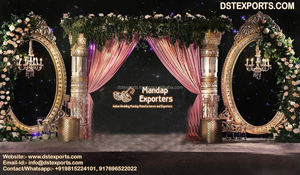 Décoration de scène de mariage à thème blanc tamilien décoration de scène de grand mariage traditionnel USA Religion hindoue mariage traditionnel - Product Image 5