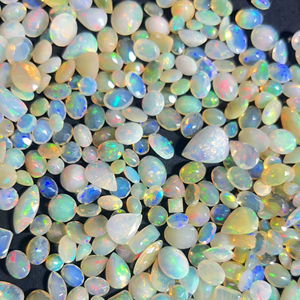 100% Natural AAA+ Ethiopian <b>Fire</b> Opal Cabochon Mix Lot | Multi Color Flash Opal Loose Gemstones Custom Cut for Jewelry Making, - Product Image 1