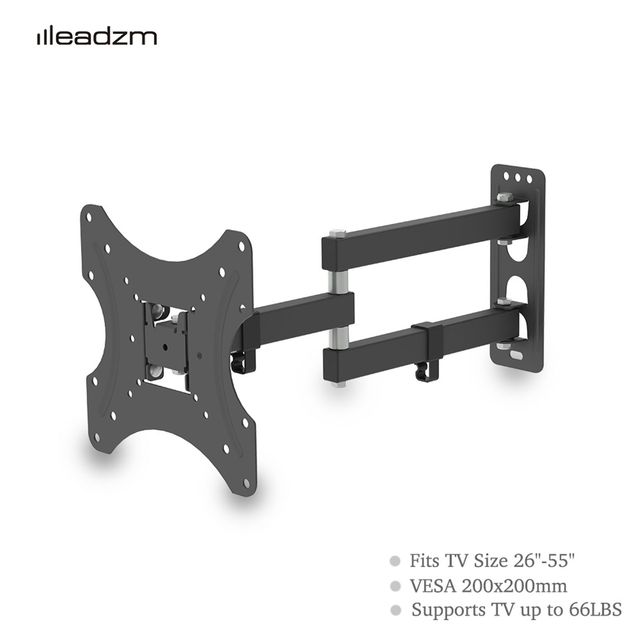 26-55 Inch TV Mounts & Carts TMX200 Adjustable Wall-Mount Bracket with Rotatable Stand Spirit Level for TVs 200 Pounds or Less
