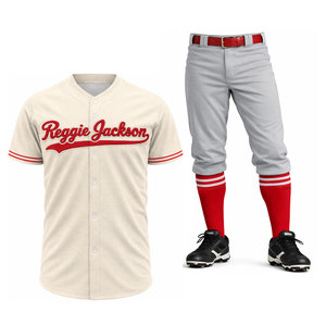 Dernier Maillot de Baseball Personnalisable à Manches Courtes, Uniformes de Sport Cousus, Vêtements de Sport Respirants pour Adultes, Maillot de Baseball Personnalisé - Product Image 1
