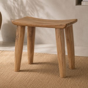 Modern Scandinavian Design Solid Teak <b>Wood</b> <b>Stool</b> with Stable Structure Well Sanded Finish Home Furniture Model ST018 - Product Image 1