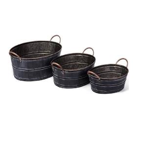 Nouvelle jardinière ronde en métal galvanisé de style rustique, taille, forme et couleur personnalisées, articles de jardin - Product Image 6