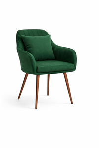 Luxury Velvet Rocking Chair with Metal Legs and Decorative Pillow for Modern Bedroom and Hotel Use - Product Image 2
