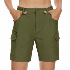 Shorts cargo en coton rouge pour homme, taille mi-haute, fermeture éclair, séchage rapide, anti-plis, écologiques, décontractés avec poches - Product Image 1