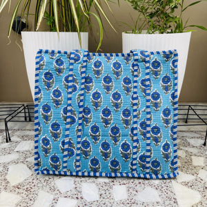 Sac fourre-tout vintage en pur coton grande capacité pour femme, motif floral indien matelassé, idéal pour les courses et les voyages, avec fermeture éclair - Product Image 1