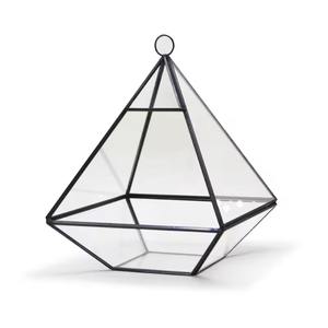 Terrario de vidrio con marco de metal en forma de Casa Blanca de gran tamaño, macetero decorativo para el hogar, oficina, cafetería y entrada, estilo indio. - Product Image 3