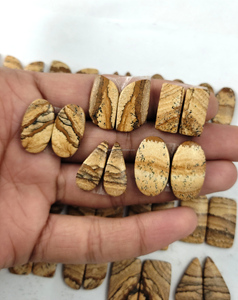 Picture Jasper Natural Cabochon Pair Gemstone with Unique Patterns for <b>Earrings</b> Rings and Premium Handmade Jewelry - Product Image 6